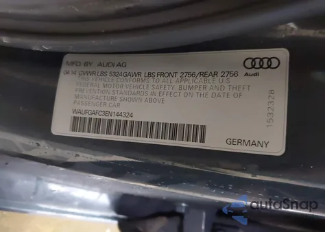 2014 Audi A6 3.0T Premium Plus z USA, uszkodzony, nr VIN WAUFGAFC3EN144324